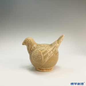 EG027 南北朝洪州窯黃釉鴿子形文房紙鎮