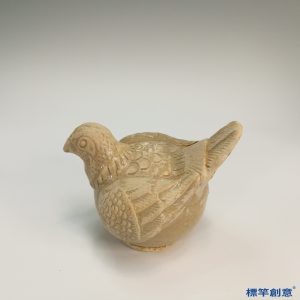 EG027 南北朝洪州窯黃釉鴿子形文房紙鎮
