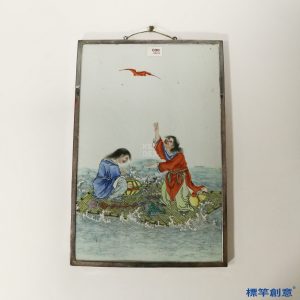 IB013 民國初年和合二仙同舟共濟瓷板