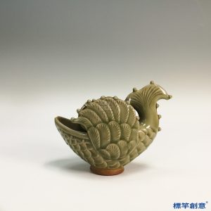 GB060 北宋耀州窯土青瓷塑摩羯魚佛教供水器
