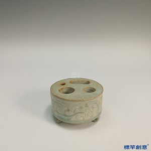 GC111 南宋湖田窯青白瓷文房刻花鼓式筆插