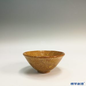 FB040 唐代當陽峪窯黃釉絞胎石紋茶盞