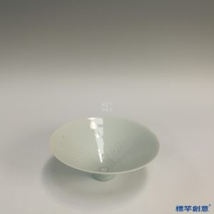 GC128 南宋湖田窯青白瓷斗笠形刻花茶盞
