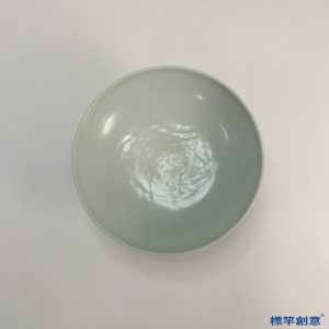 HA074 元代景德鎮窯卵白釉印龍紋高足盤