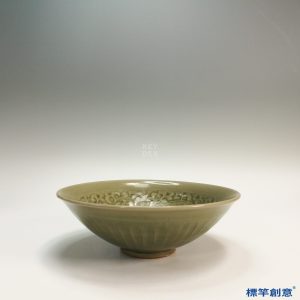 GB067 北宋耀州窯土青瓷刻纏枝團菊紋碗