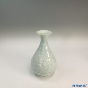 GB070 北宋湖田窯青白瓷刻纏枝蓮紋玉壺春瓶