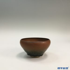 GC129 南宋建窯醬釉兔毫紋歛口茶盞