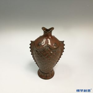 GB073 北宋定窯醬釉塑摩羯魚佛教淨水尊