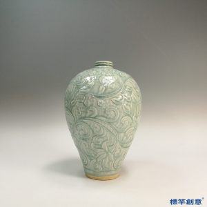 GB084 北宋湖田窯青白瓷刻纏枝花卉紋梅瓶