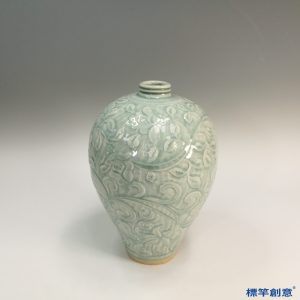GB084 北宋湖田窯青白瓷刻纏枝花卉紋梅瓶