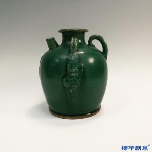 FB063 唐代長沙窯綠釉貼塑童子執壺