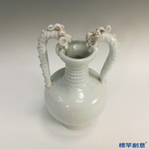 GB088 北宋湖田窯青白瓷貼塑雙龍耳瓶