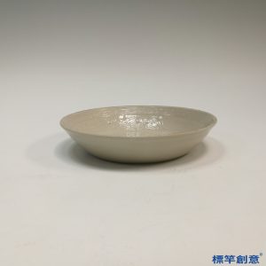 GB102 北宋定窯米白釉模印鳳紋盤