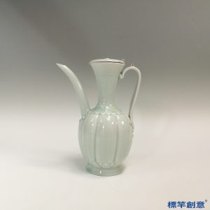 GC152 南宋湖田窯青白瓷瓜稜形帶蓋執壺