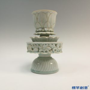 GC153 南宋湖田窯青白瓷蓮瓣紋佛教高座供水杯