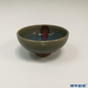 HA085 元代鈞窯天藍釉紫斑供碗