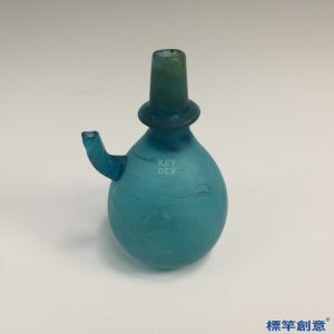 FA009 隋代孔雀藍琉璃佛教攜家供水小淨瓶