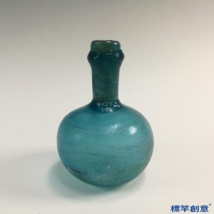 FA011 隋代孔雀藍琉璃小蒜頭瓶