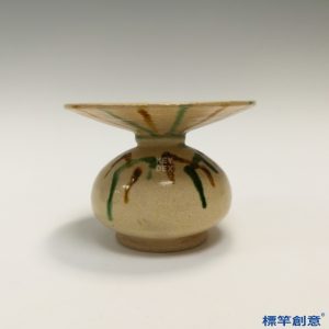 FB070 唐代鞏義窯三彩釉唾壺渣斗