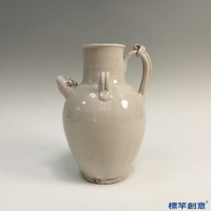 FB074 唐代邢窯白釉雙繫短流執壺