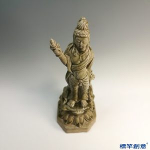 FA012 隋代相州窯米白釉執炬觀音立像