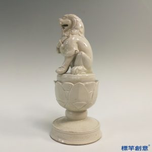 FB097 唐代邢窯白釉蓮臺獅子坐像薰香爐