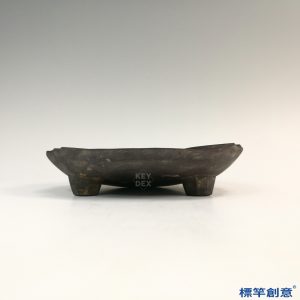 FB111 唐代晚期紅端石蓮瓣箕形隔池硯