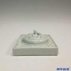 GC167 南宋湖田窯青白瓷雕龍鳳紋文房薰香爐