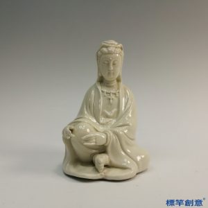 HB044 明代德化窯白釉佛教觀音菩薩坐像