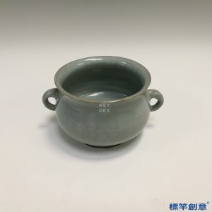 GC171 南宋龍泉溪口窯青瓷仿官釉雙耳簋式香爐