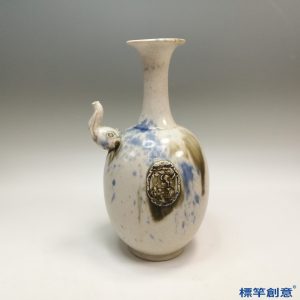 FB114 唐代邢窯白釉藍斑象首流佛教淨瓶