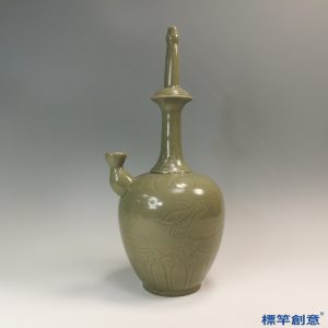 FC047 五代越窯青瓷刻蓮瓣紋佛教淨瓶