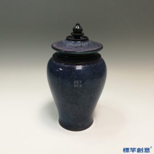GA072 宋代鈞窯紫藍釉官字款豆式將軍罐