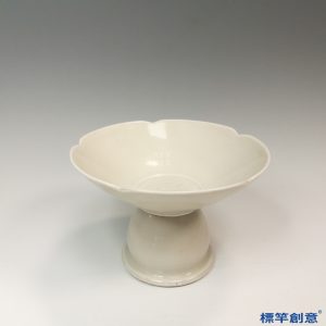 GB123 北宋定窯米白釉高足供盤