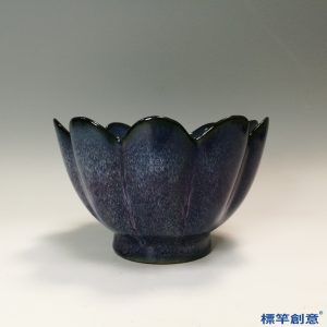 GB138 北宋鈞窯紫紅釉葵瓣形溫酒碗壺托