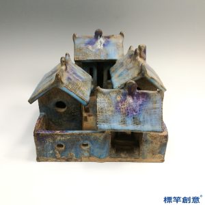 GB165 北宋鈞窯天藍釉陪葬四合院