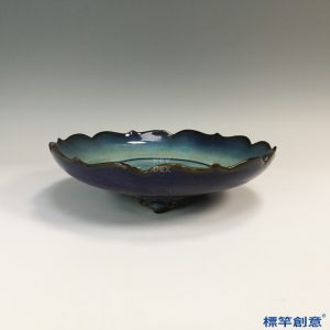 GC185 南宋鈞窯紫紅釉棱形花口供盤