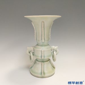 GC201 南宋湖田窯青白瓷仿青銅器銜環瓷觚