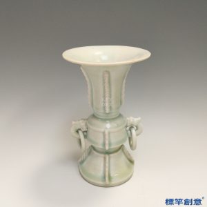 GC201 南宋湖田窯青白瓷仿青銅器銜環瓷觚