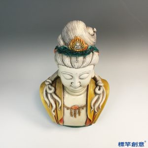 HB046 明代德化窯釉下彩觀音菩薩首像