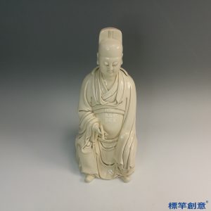 HB049 明代德化窯白釉何朝宗款道教文昌帝君像