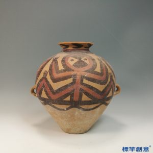 AA016 馬家窯文化彩陶對舞人紋雙繫陶壺