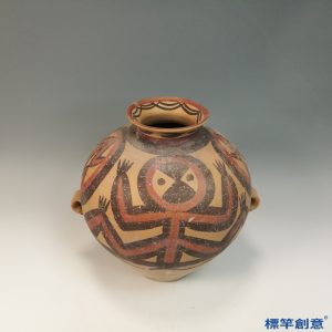AA016 馬家窯文化彩陶對舞人紋雙繫陶壺