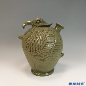 GB171 北宋耀州窯褐青瓷鷹形執壺