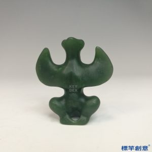 AA019 紅山文化玉質翼冠首神鳥雕件