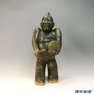 DB046 漢代綠釉陶鼓吹絲竹樂伎俑六人組