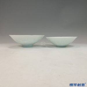 GC230 南宋湖田窯青白瓷刻嬰戲紋葵口薄胎對碗