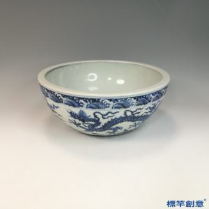 HB074 明代宣德景德鎮官窯青花五爪龍紋骰子缽