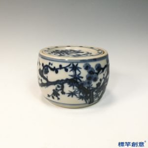 HB077 明代宣德景德鎮窯青花繪梅竹紋蟋蟀罐