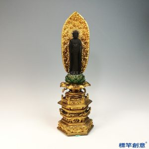 JJ002 日本明治時期木雕阿彌陀如來立像